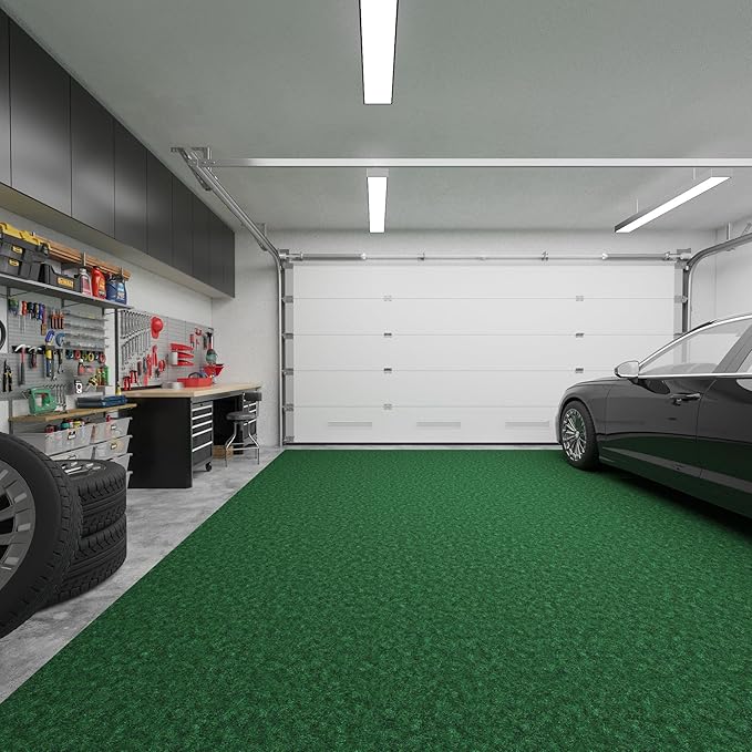 Ottomanson 6'6" x 33' Hallway Runner with Scraper Pile - Extra Durable Non-Slip Rug Mat for Indoor & Outdoor Use - Ideal for Kitchen, Entryway & Garage - High-Traffic Carpet, Green
