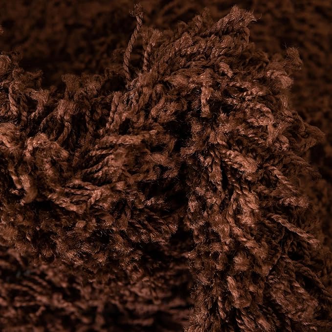 Unique Loom Solid Shag Collection Area Rug (3' 3" x 5' 3" Oval, Chocolate Brown)