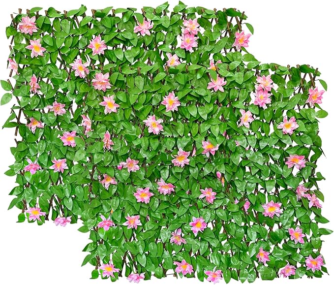 BYBAG Expandable Faux Ivy Fence Privacy Screen for Patio Outdoor Balcony Bedroom Decor,Artificial Leaf Wall Decoration Fencing Panel(Single Sided Leaves)