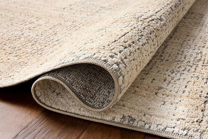 Loloi Amber Lewis Bexley Collection BEX-03 Natural/Slate 11'-6" x 15' Area Rug Neutral, Textured, Living, Bedroom, Dining, Carpet