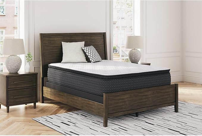 Signature Design by Ashley Limited Edition Pillow Top 13 " Pillow Top Hybrid Mattress with Gel Memory Foam, Edge Support for Cool Sleep and Pressure Relief, Twin, Fiberglass Free, Mattress In A Box