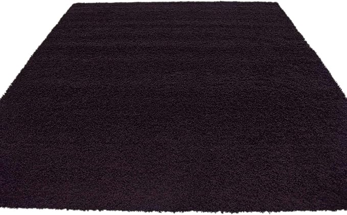 Unique Loom Solid Shag Collection Area Rug (8' Square, Jet Black)