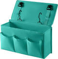 LASAMOLL Bedside Caddy Bedside Storage Organizer,Bed Caddy With Thickened Material Suitable for Homes, Dormitories, Hospitals, Cribs, RVs，Great for Magazines,Books,Remote, Phone (Green)