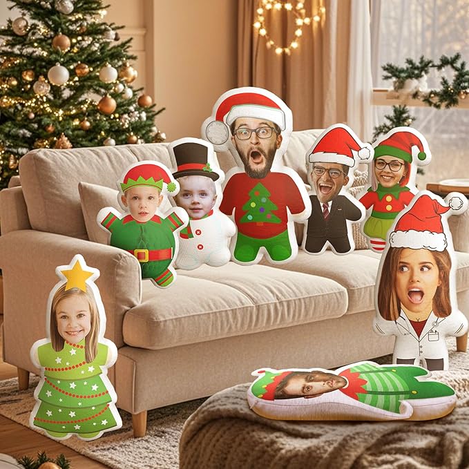 VEELU Custom Face Pillow Personalized Photo Body Pillows 3D Printing Head Body Shaped Pet Plush Stuffed for Home Sofa Decor Funny Valentine's Day Gag Gifts for Couples/Him/Her/Girlfriend/Boyfriend