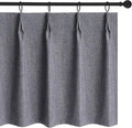 WdFour Small Pinch Pleated, Full Blackout Linen Look Window Curtains for Bathroom, Living Room, Bedroom, Block Lights and Offer Privacy.(Dark Gray,42" W x 72" L,2pcs)