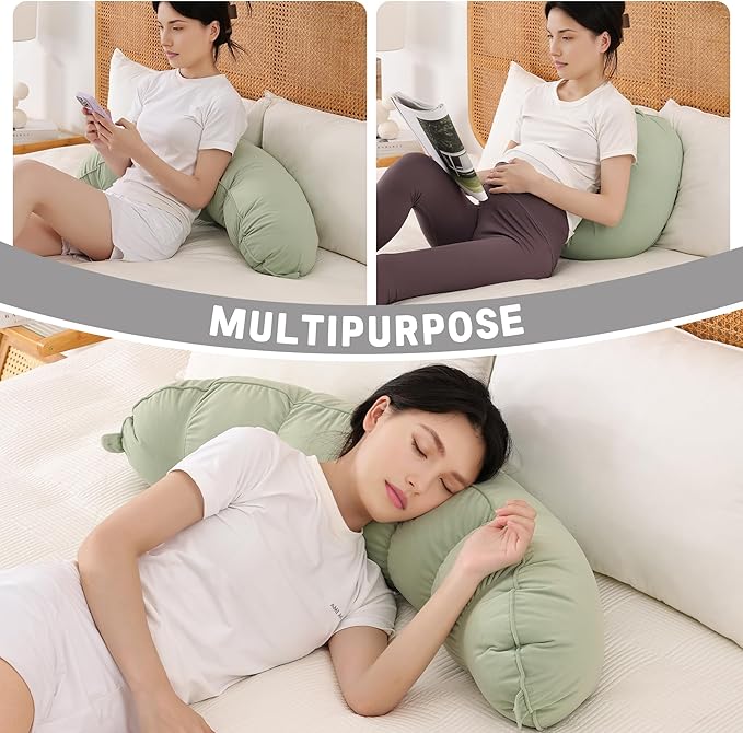 Peallow(Pat. Pend) – Long Round Body Pillow for Adults, Bolster Pillow for Sleeping, Soft and Supportive Pillow for Sleeping & Lumbar Support (Celadon Green,39")