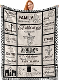 Bible Verse Christian Gift Blanket 40"x50", Inspirational Faith Throw for Believers, I Am a Child of God Blanket,Baptism Spiritual Gifts for Catholic Men Women