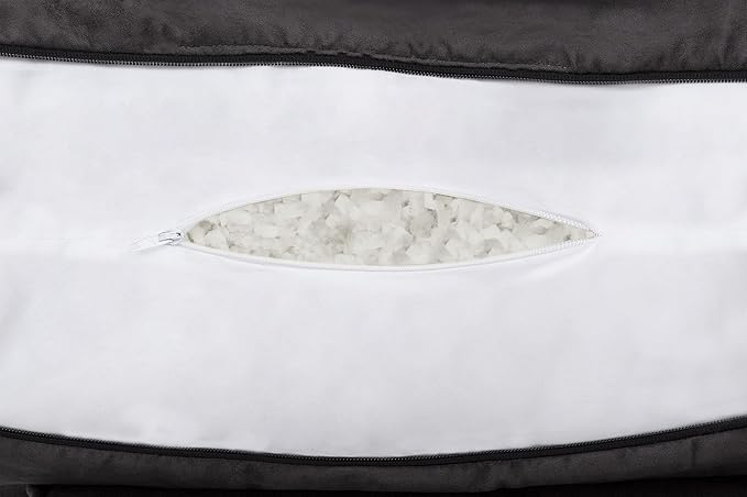 Husband Pillow Aspen Iron Grey, Reading Pillow Bed Rest Chair, Two-Sided Reversible Fabric, Large Lounge Cushion Adult Backrest with Arms, Comfy Back Support for Sit Sitting Up, Wash/Removable Cover