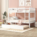 Bellemave Twin Over Twin Bunk Bed with Trundle,Convertible Bunk Beds with Ladder & Safety Guardrails,Twin Size Bunk Beds for Kids Girls Boys,White