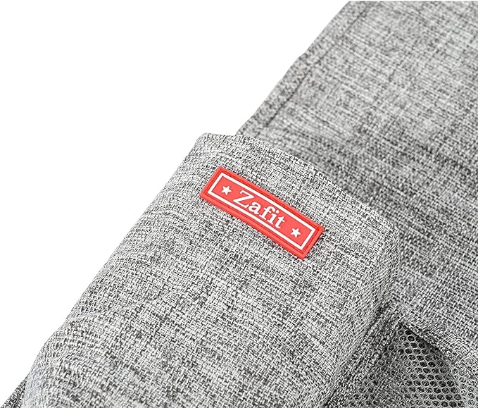 Linen Bedside Caddy, Bedside Storage Organizer for Hospital Beds, College Dorm Rooms or Baby Bed (5 Pockets-Grey)