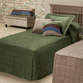 Touch of Class Camden Luxury Bedding | Warm Deep Sage Color | Classic Fitted Bedspread | Faux Suede Box Quilted Design | Designed 2 Piece Set Includes Twin Bedspread and 1 Standard Sham