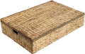 happimess BSK2015A Holden 30" Classic Costal Hand-Woven Hyacinth Wicker Under Bed Storage Basket with for Storage and Decoration in Bathroom, Bedroom, Closet, Entryway, Natural