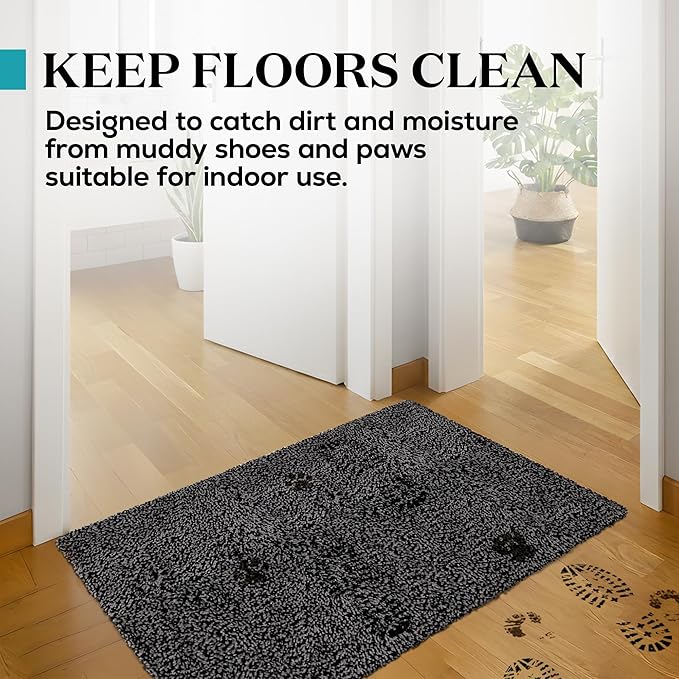Premium Microfiber Indoor Door Mat – 24"x36" Washable Entry Mat, Non-Slip, Waterproof Backing, Super Absorbent, Low Profile Entryway Doormat for Indoor Entrance