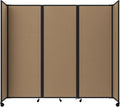 Versare Room Divider 360 Portable Wall Partition | Folding Panels | Large Freestanding Divider | Locking Wheels | Temporary Room Separator