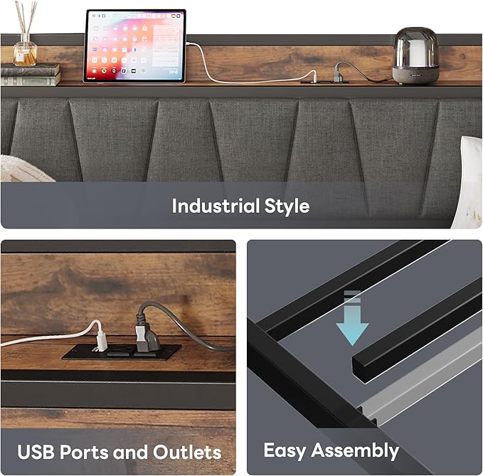 LIKIMIO Daybed with Trundle Bed, Twin Bed Frame with Storage Headboard and Charging Station, Sofa Day Bed with Strong Supports for Living Room, Bedroom, and Guest Room, Grey