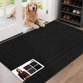 JSEI Entryway Rugs Doormat 32"x48", Non-Slip Dirt Trapper Door Mats Indoor, Washable Absorbent and Stain Resist Welcome Floor Mat for Front Door, Dog Door Mat, Muddy Wet Shoes & Paws, Black