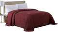 Beatrice Home Fashions Medallion Chenille Bedspread, Full, Burgundy