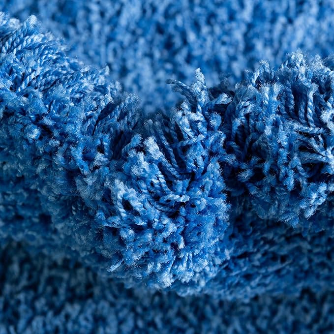 Unique Loom Solid Shag Collection Area Rug (3' 3" x 5' 3" Rectangle, Periwinkle Blue)