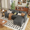 ZeeFu Sectional and Sofa Couches for Living Room - 78'' 3 Seater L-Shaped Modular Couch with Storage Ottoman - Modern Linen Fabric Upholstered Sofa Set for Small Space Apartment Office