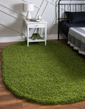 Unique Loom Solid Shag Collection Area Rug (3' 3" x 5' 3" Oval, Grass Green)