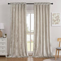 SMILETIME Ivory White Crushed Velvet Curtains 52x108inch Rod Pocket Luxurious Thermal Insulated Soundproof Drapes Soft and Durable Light-Filtering Window Treatments for Living Room Bedroom, 2 Panels