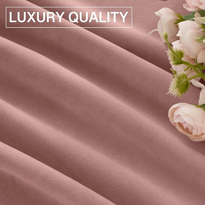 StangH Pink Velvet Curtains for Nursery Bedroom, Room Darkening Privacy Protect Window Treatment Home Decoration for Living Room/Girls Bedroom/Spa/Office, W52 x L84, 2 Panels