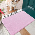 OLANLY Dog Door Mat for Muddy Paws 24x16, Absorbs Moisture and Dirt, Absorbent Non-Slip Washable Doormat, Quick Dry Chenille Mud Mat for Dogs, Entry Indoor Entryway Carpet for Inside Floor, Pink