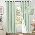 Sage Green Blackout Curtains for Living Room - Spring Linen Curtains 84 Inch Length Thermal Insulated Privacy Burlap Window Drapes for Bedroom Scandinavian Farmhouse, 2 Panels Each 52" Wide