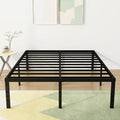 18 Inch Queen Bed Frame Heavy Duty Metal Platform No Box Spring Needed, Maximum Storage, Easy Assembly, Noise Free, Black