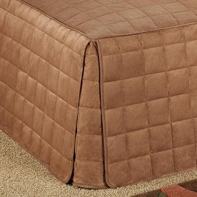 Touch of Class Camden Luxury Bedding | Neutral Camel Color | Classic Fitted Bedspread | Faux Suede Box Quilted Design | Designed 2 Piece Set Includes Twin Bedspread and 1 Standard Sham