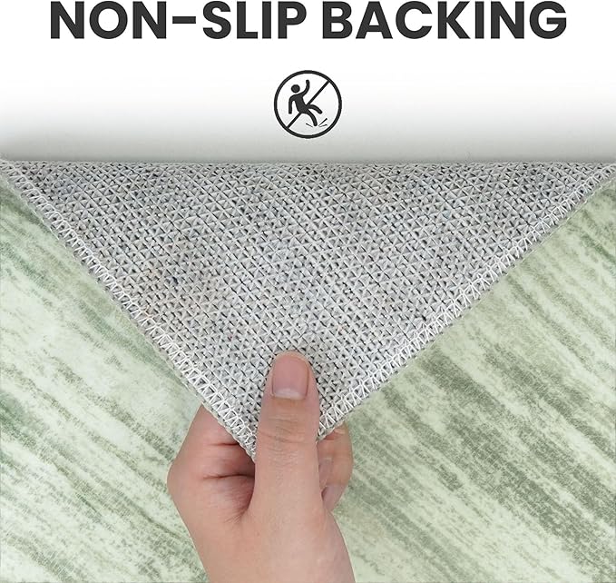 2x3 Modern Abstract Rug for Entryway, Lime Green Super Soft Small Area Rug, Washable Non-Slip Kitchen Rugs, Low-Pile Mat for Bedside, Indoor Door Mat