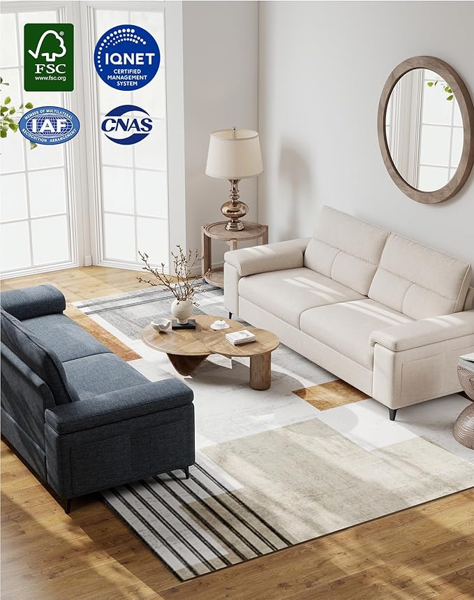 88.97" L Shaped Sectional Couches for Living Room, Deep Seat Sofa with Storage Ottoman & 8”Cushion, Comfy 2-Seater Chenille Loveseat, Convertible Armrest, Removable Cover for Small Space(Light Gray)