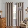 100% Blackout Curtains 72 Inch Length 2 Panels Set, Linen Curtains for Living Room, Black Out Thermal Insulated Grommet Drapes Bedroom Luxury Decor Privacy(52W × 72L inch, Linen)