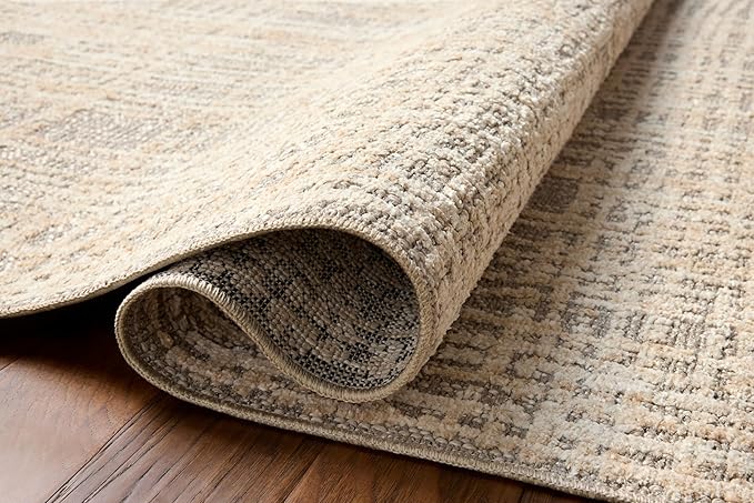 Loloi Amber Lewis Bexley Collection BEX-07 Natural/Dove 9' x 13' Area Rug Neutral, Textured, Living, Bedroom, Dining, Carpet
