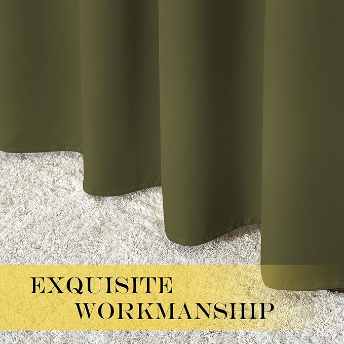 NICETOWN Door Curtain for Closet Doors 80 Inches Long 1 Panel, Blackout Doorway Curtain for Open Closet Bedroom, Room Divider Living Room for Privacy (Olive Green, 1 Panel, 46W x 80L)