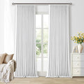 White Blackout Pinch Pleated Linen Curtains 105 Inches Long for Living Room 2 Panels Thermal Insulted Dual Layer Drapes Ceiling Floor Back Tab 105 Inch Window Curtains Bedroom Sliding Glass Door