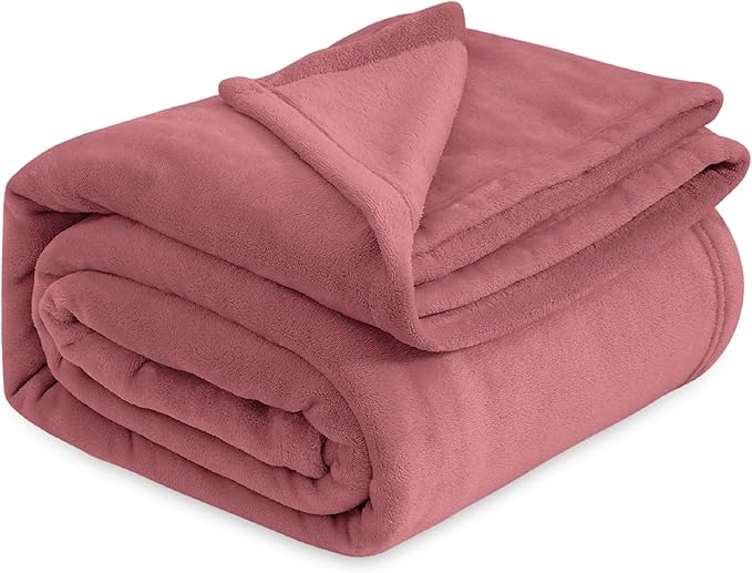 Bedsure GentleSoft Fleece King Size Blankets for Bed Dusty Rose - Soft Lightweight Plush Cozy Fuzzy Luxury Microfiber, 108x90 inches