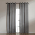 Amazon Basics Faux Linen Blackout Curtains for Bedroom and Living Room, 2-Piece Set with Grommets, 52" W x 95" L, Grey