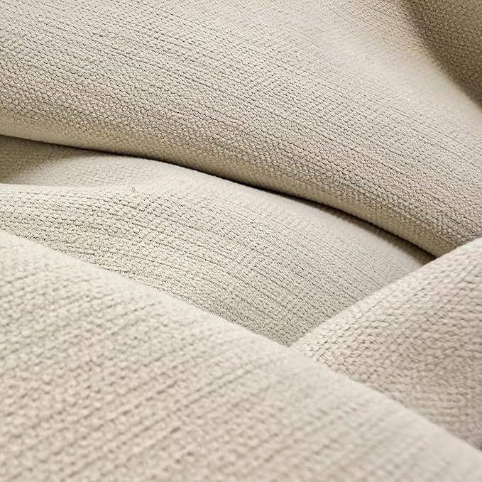 jinchan Chenille Blackout Curtains 108 Inches Long Beige Thermal Insulated Curtains for Living Room Bedroom 2 Panels Triple-Weave Noise Reducing Drapes Back Tab Privacy Window Curtains 50x108 Inch