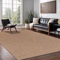 Easy Jute Rug 9x12 Indoor Outdoor Natural Rugs Solid Fiber Rug Woven Area Rug Boho Easy Clean Inside Carpet for Living Room Bedroom Dining Room Hallway or Outdoor Patio Porch (9 X 12 Natural)