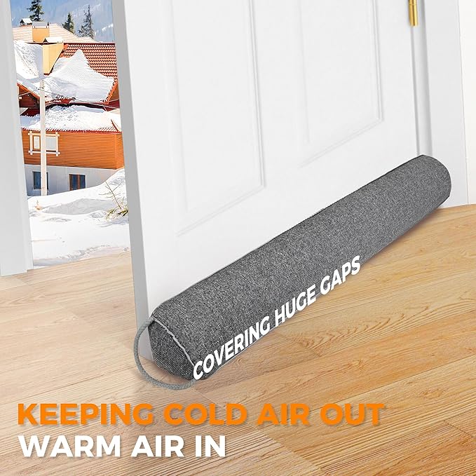 TORRAMI Under Door Draft Stoppers 36 Inch, Heavy Triangle Stop Draft Block Cold Air/Wind/Breeze Noise Blocker Door Sweeps Weather Stripping Bottom Seal Dark Gray