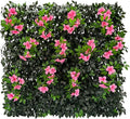 Sumery Expandable Fence Privacy Screen for Balcony Patio Outdoor,Decorative Faux Ivy Fencing Panel,Artificial Hedges (Single Sided Leaves) (2, Branches -Pink Fowers)