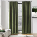 DONREN 108 inch Extra Length Blackout Curtains for Villa Bedroom, Dark Green Room Darkening Thermal Insulated Window Panels for Patio (52" Wide x 108" Long,Olive,2 Pieces)