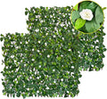BYBAG Expandable Faux Ivy Fence Privacy Screen for Patio Outdoor Balcony Bedroom Decor,Artificial Leaf Wall Decoration Fencing Panel(Single Sided Leaves) (2, whiteflower)