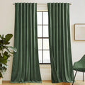 RYB HOME Elegant Green Velvet Curtains 84 inches Long, Light Blocking, Thermal Insulated, Stylish Back Tab Velvet Drapes for Cozy Home Aesthetics, 52" W x L102 L, 2 Panels Set