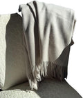 Alashan Cashmere Blend Ripple Finish Woven Throw (Oat Milk)