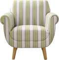 VANOMi Mid-Century Accent Chair with Stripe Pattern, Modern Linen Fabric Armchair with Wood Legs, Club Chair for Living Room, Comfy Upholstered Side Chairs for Bedroom, Reading, Small Place (Green)