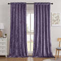 SMILETIME Lilac Purple Crushed Velvet Curtains 52x96inch Rod Pocket Luxurious Thermal Insulated Soundproof Drapes Soft and Durable Light-Filtering Window Treatments for Living Room Bedroom, 2 Panels