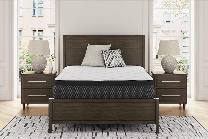 Signature Design by Ashley Limited Edition Pillow Top 13 " Pillow Top Hybrid Mattress with Gel Memory Foam and Edge Support for Cool Sleep and Pressure Relief, California King, Fiberglass Free