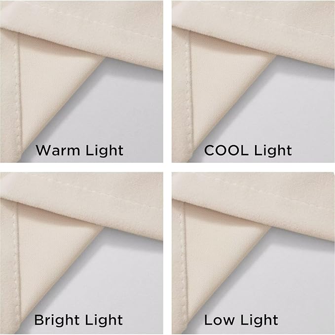 Joydeco Velvet Curtains White Blackout Curtains Thermal Insulated 90 inches Long Window Curtains Super Soft Room Darkening Drapes for Bedroom Living Room Elegant Rod Pocket 2 Panels Cream White